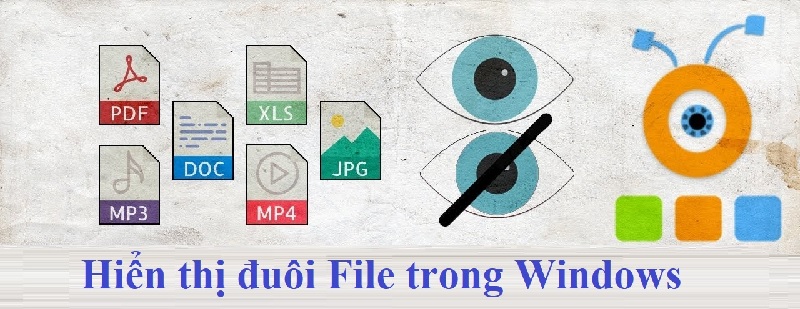 Để có thể đổi đuôi file, cần phải hiện đuôi file trước